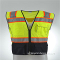 High Visibility Heavy Duty Reflective Vest with Contrast Black Knitted